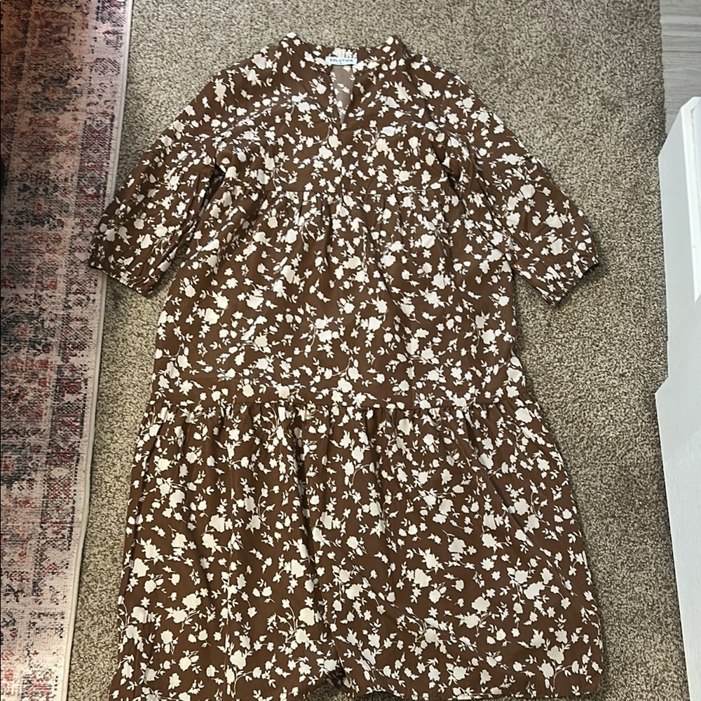 Floral Brown Maxi Dress